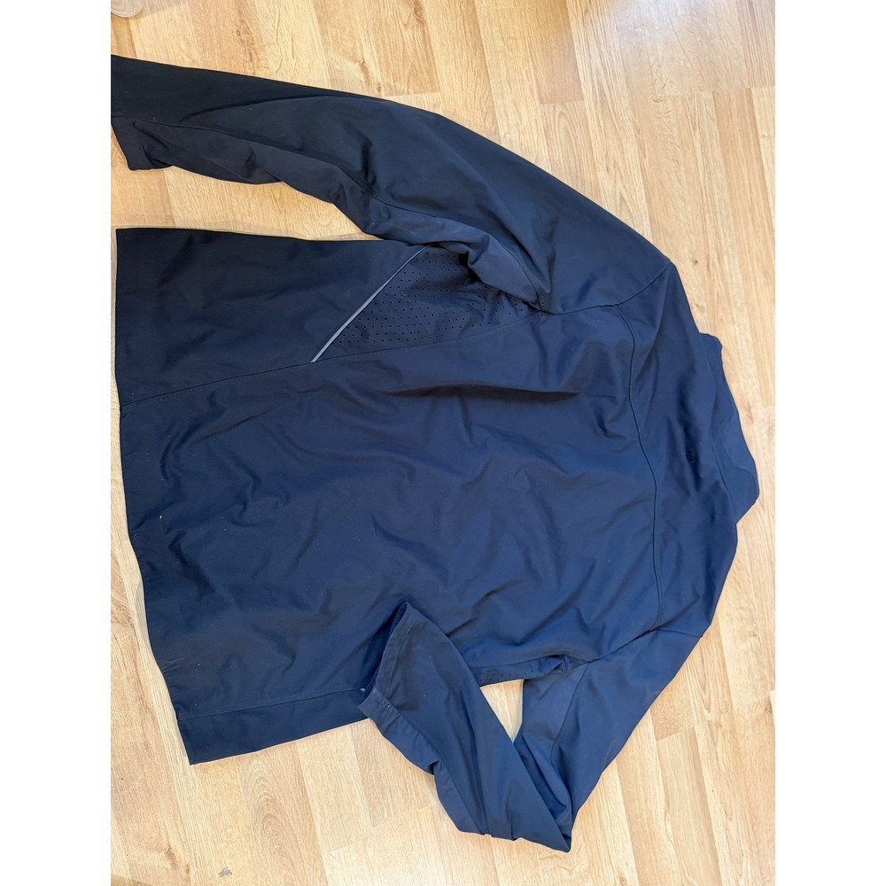 Lululemon Mens Blk Windbreaker Jacket Full Zip Perforated Reflective Activewear